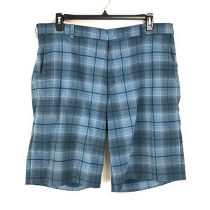 Nike Dri-FIT Golf Shorts Men's Size 40 Blue Plaid Stretch Casual Outdoor Active
